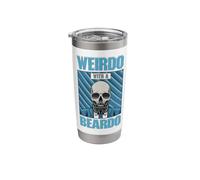 Weirdo with a Beardo Funny Bearded Skeleton with Glasses Stainless Steel Insulated Tumbler