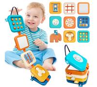 weirtoya Busy Board for 1 Year Old,Montessori Toys for 1 2 3 Year Old Boy Girl Birthday Gifts,8 in1 Toddler Toys Travel Activities Busy Cube,My First Montessori Busy Board (Teether)