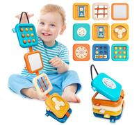weirtoya Busy Board for 1 Year Old,Montessori Toys for 1 2 3 Year Old Boy Girl Birthday Gifts,8 in1 Toddler Toys Travel Activities Busy Cube,My First Montessori Busy Board (Teether)