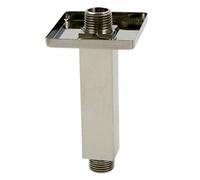 Weirun Bathroom 1/2" NPT All Brass 4-inch Square Straight Shower Arm for Fixed Shower Head with Flange Ceiling Mount,PVD Brushed Nickel