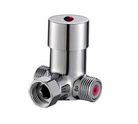 Weirun Bathroom Brass Automatic Sensor Touchless Faucet Tap Hot & Cold Water Temperature Control Thermostatic Mixer Mixing Valve, Chrome