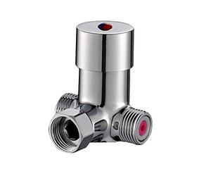 Weirun Bathroom Brass Automatic Sensor Touchless Faucet Tap Hot & Cold Water Temperature Control Thermostatic Mixer Mixing Valve, Chrome