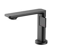 Weirun Bathroom Brass Extra Long Spout Single Handle One Hole Basin Sink Mixer Faucet Lavatory Vanity Tap Grey