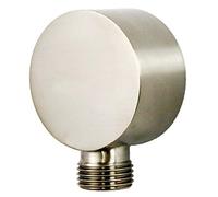 Weirun Bathroom Brass G1/2" Shower Hose Connector Round Wall Union Supply Elbow Outlet Spout Wall Mounted,Brushed Nickel
