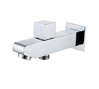 Weirun Bathroom Brass Square Faucet Tap Spout Filler Bathtub Shower Mixer Tub Spout with Diverter Shower Head Hose Connector,Chrome