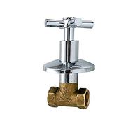Weirun Brass 1/2-Inch IPS or G1/2 Concealed Water Shower Home Plumbing Shut Off Flow Control Valve Straight Replacement Part with Cross Handle 1 Pcs, Chrome