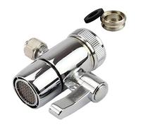 Weirun Kitchen Bathroom Sink Faucet Tap Water Filter Diverter Valve for Push on 1/4 inch Tubing Replacement Part Adapter with M22 X M24 Connector, Polished Chrome