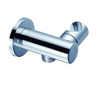 Weirun Modern Bathroom Brass G1/2" Round Shower Wall Outlet Handheld Shower Spray Head Adjustable Bracket Holder Supply Elbow Hose Connector Wall-Mounted, Chrome