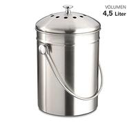 Weis Bio Kitchen scaps bin, Stainless-Steel, Silver, 18 x 18 x 18 cm