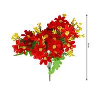 Wei's Moment 6 Bundles of Artificial Balcony Plants and Indoors, Plastic Flowers Decoration, Faux Plastic, UV-Resistant Flowers for Graves and Garden Bright red