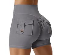 WEISANGMI Gym Shorts for Women Scrunch Bums Butt Lifting Booty Workou Yoga Cargo Shorts Tummy Control Cycling Shorts