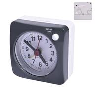 WEISENLINZ Travel Alarm Clock Silent Alarm Clocks Bedside Non Ticking LED Little Light Clock Alarm for Travel and Home Use (Gray)