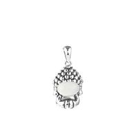 WEISHA 925 Silver Red Agate Pendant Necklace Buddha Pendant Retro Style Old 3D Silver Small Buddha Pendant Clavicle Chain Necklace Pendant White Jade