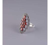 WEISHA S925 Silver Ring Retro Marcasite Ring Women's Fashion Synthetic Zircon Adjustable Ringjacinth