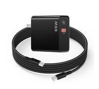 weishan PD 65W USB C Super Fast Charger Compatible with Nintendo Switch 2 2025 - Dual Port USB + Type C Adapter with 6.6ft C to C Charging Cable