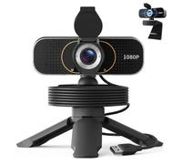 weishin 1080P Full HD Webcam, Built-in Mic, Tripod, Privacy Cover, Auto Light Correction, and Plug-and-Play USB. for Desktop PC or Laptop Computer. Perfect for Streaming, and Video Conferences.
