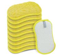 Weishuo 10 Pack Kitchen Dish Sponges Bamboo Fiber Reusable Washing Up Sponge Absorbent Cleaning Scouring Pad Non-Scratch Scourers Scrub Sponge for Dishes, Pots and Pans