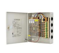 Weishuo 12V 5A Power Supply Box 9 Output 60W for CCTV DVR Monitoring Equipment Accessories Security System and Camera