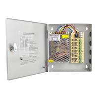 Weishuo 12V Power Supply Box for CCTV Camera 9 Channels Output AC 110V/220V to DC 12V 5A 60W CCTV PSU Power Distribution Box