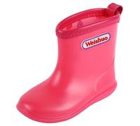 Weishuo Toddler Wellies Waterproof Lightweight Non-Slip Kids Rain Boots for Boys Girls, PVC Baby Wellies for 1-8 Years, Multiple Colors, Size 16, 7 UK Child, Rose Red