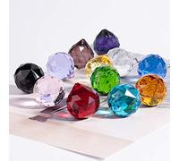 WEISIPU 12PCS Vintage Feng Shui Faceted Decorating 30mm Crystal Ball Prism Pendant Suncatcher Multi-Color Hanging Christmas Decoration