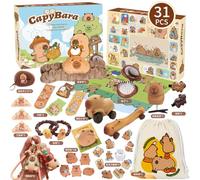 WEISIPU CapyBara Advent Calendar 2025,31 Pcs CapyBara Gifts Christmas Countdown Calendar CapyBaras Accessories Surprise Gift for Xmas Stocking Stuffers