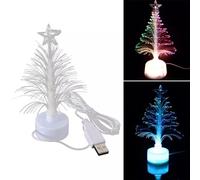 WEISIPU Christmas Miniature Tree with Light - 12.5cm Artificial Table Tree Christmas Tree Desk Fiber Optic Child Lights Decor Car Dashboard Tabletop Decor Mini Desk Top Xmas Tree