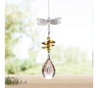 WEISIPU Crystal Suncatcher Prism - Dragonfly Suncatchers for Windows Hanging Rainbow Maker for Windows, Christmas Tree Decor, Gifts (Yellow)