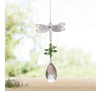 WEISIPU Crystal Suncatcher Prism - Dragonfly Suncatchers for Windows Hanging Rainbow Maker for Windows, Christmas Tree Decor, Gifts (Green)