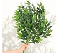WEISPARK Artificial Italian Ruscus Greenery Stems 27in Faux Green Leaf Garland Branches Hanging Greenery Spray for Wedding Bouquet,Arch,Table Centerpieces and Home Decor