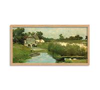 Weissenbruch Summer Day River Countryside Painting Framed Wall Art Print Long 25X12 Inch
