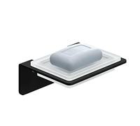 WEISSENSTEIN Soap Dish self adhesive - 100% Stainless steel and glas - Wall mounted bathroom accessories