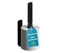 WEISSENSTEIN Spare Toilet Paper Holder - Self Adhesive - Vertical - Wall Mounted - Stainless Steel - Black