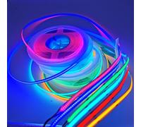 weisuansz 12V/24V 5MM Thin PCB Premium 400LEDs/M UHB Pure Single Color COB LED Strip Flexible Red Green Blue Pink Purple Ice Blue Yellow Orange for Room Ceiling Linear LED Lighting (DC 24V, Purple)