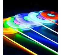 weisuansz 12V/24V 5MM Thin PCB Premium 400LEDs/M UHB Pure Single Color COB LED Strip Flexible Red Green Blue Pink Purple Ice Blue Yellow Orange for Room Ceiling Linear LED Lighting (DC 12V, Ice Blue)