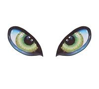 WEISUO 1 Pair Cartoon Cat Eyes Car Stickers 3D Car Auto Rear View Mirror Windows Stickers Waterproof Self-Adhesive Car Rearview Mirror Reflective Decals