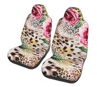 Weisupg Animal Tiger Leopard Print Rose Flower Car Seat Cover 2 Piece Set, Car Seat Protector Universal Front Car Seat Covers For Cars Trucks Suvs