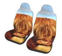 Weisupg Highland Cow Car Seat Cover 2 Piece Set, Car Seat Protector Universal Front Car Seat Covers For Cars Trucks Suvs