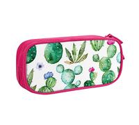 WEISUPG Large Pencil Case for Boys and Girls, Cactus Flower Pencil Cases with Big Compartments for School Stationary Office and Travel Pink