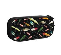 WEISUPG Large Pencil Case for Boys and Girls, Fishing Lure Pencil Cases with Big Compartments for School Stationary Office and Travel Black
