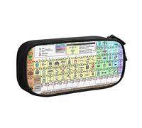 WEISUPG Large Pencil Case for Boys and Girls, Periodic Table of Elements Pencil Cases with Big Compartments for School Stationary Office and Travel Black