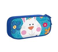 WEISUPG Large Pencil Case for Boys and Girls, Spring Happy Easter Holiday Pencil Cases with Big Compartments for School Stationary Office and Travel Blue