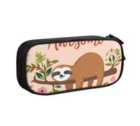 WEISUPG Large Pencil Case for Boys and Girls, You are Awesome Sloth Pencil Cases with Big Compartments for School Stationary Office and Travel Black