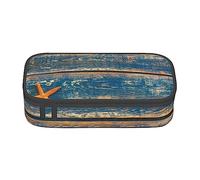 WEISUPG Old Wooden Starfish Summer Big Capacity Pencil Case Large Pencil Pouch Stationery Pen Bag for Girls and Boys