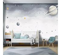 WEITAOSM 3D Hand-Painted Cartoon Universe Starry Sky Planet Mural Bedroom Children's Room Kindergarten Background Wall Art Wallpaper (Self-Adhesive PVC)