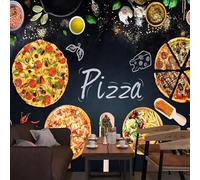 WEITAOSM 3D Pizza Shop Blackboard Wall Painting Mural Restaurant Cafe Mural Creative Children's Room Wall Art Wallpaper (Self-Adhesive PVC)