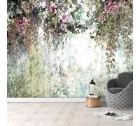 WEITAOSM Hand-Painted 3D Floral Plant European Style Mural Bedroom Study Living Room Sofa Background Art Wallpaper (self-Adhesive PVC)