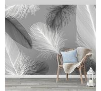 WEITAOSM Nordic Style Hand-Painted Black and White Feather murals Living Room Bedroom Study murals 3D Abstract Art Wallpaper (self-Adhesive PVC)