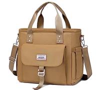 Weitars Insulated Lunch Bag for Men Women,Leak Proof Lunch Box for Work,Extra Large Lunch Tote Bag With Removable Shoulder Strap with Side Pockets,Reusable Lunch Bag For Picnic Hiking (Kakhi)