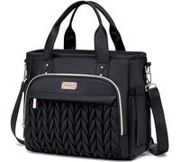 Weitars Insulated Lunch Bag for Women,Leak Proof Lunch Box for Work,Extra Large Lunch Tote Bag With Removable Shoulder Strap with Side Pockets,Reusable Lunch Bag For Picnic Hiking (Black-02)